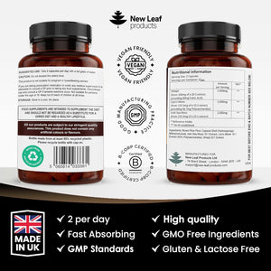 Shilajit Seamoss and Lions Mane Capsules 6000Mg - High Strength Complex - 60% Fulvic Acid Shilajit, Irish Sea Moss, Lions Mane 100% Fruiting Body - Vegan, UK Made 120 Capsules