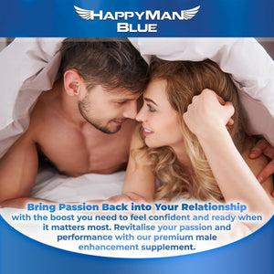 Happyman Blue 10 Tablets | Natural Herbal Supplement for Men | Prolonged Performance and Enhancement Tablets | Fast Acting and Extra Strong | Stamina and Energy Support | Ginseng