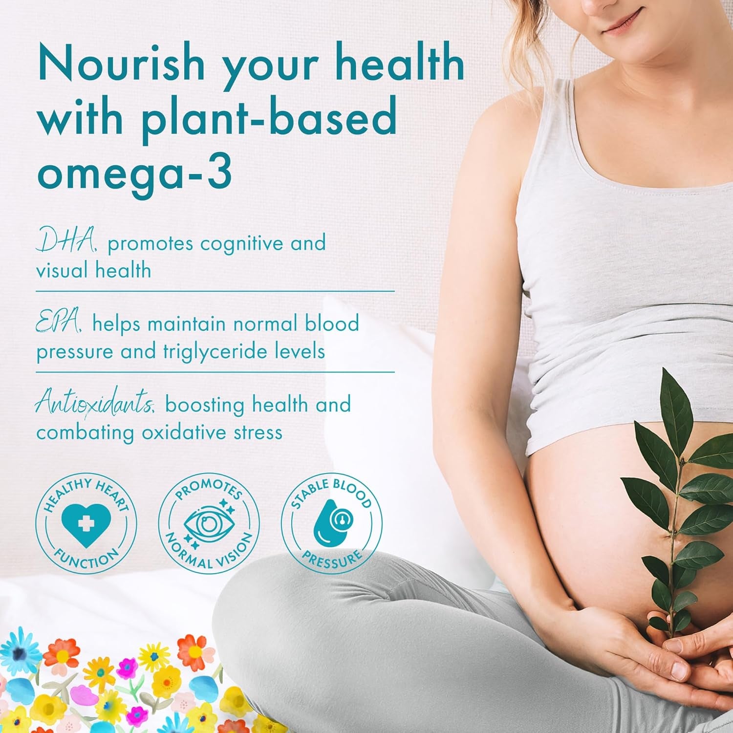 Fruitful Vegan Omega 3 with DHA & EPA – EU Algae Supplement for Fertility Support & Antioxidants – Pregnancy Supplement for Women – Pure Formula – 30 Day Supply
