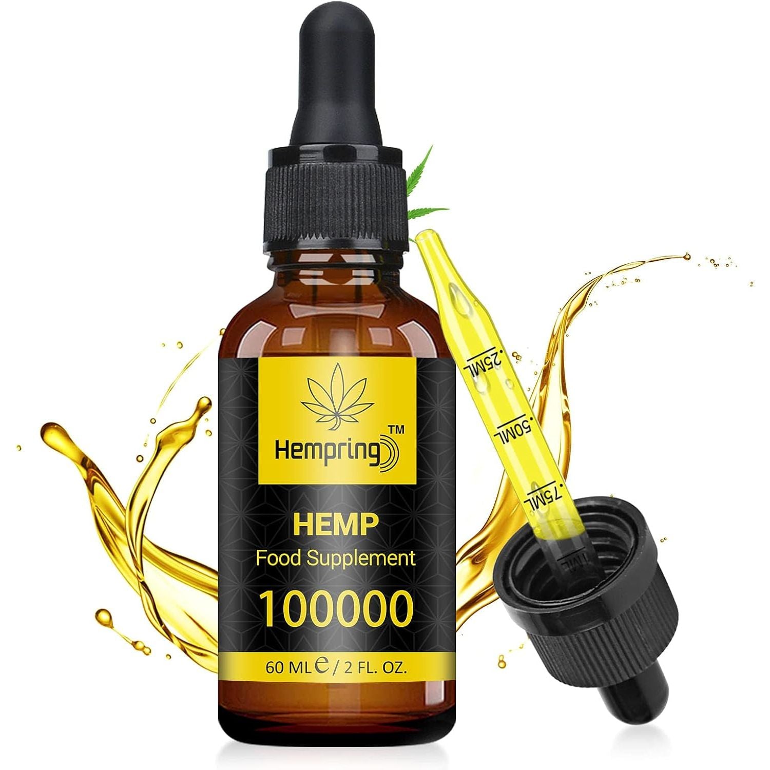 Natural Oil, Premium High Strength Oil 100000Mg, 60ML Maximum Value Natural Supplement Vegan & Vegetarian Friendly