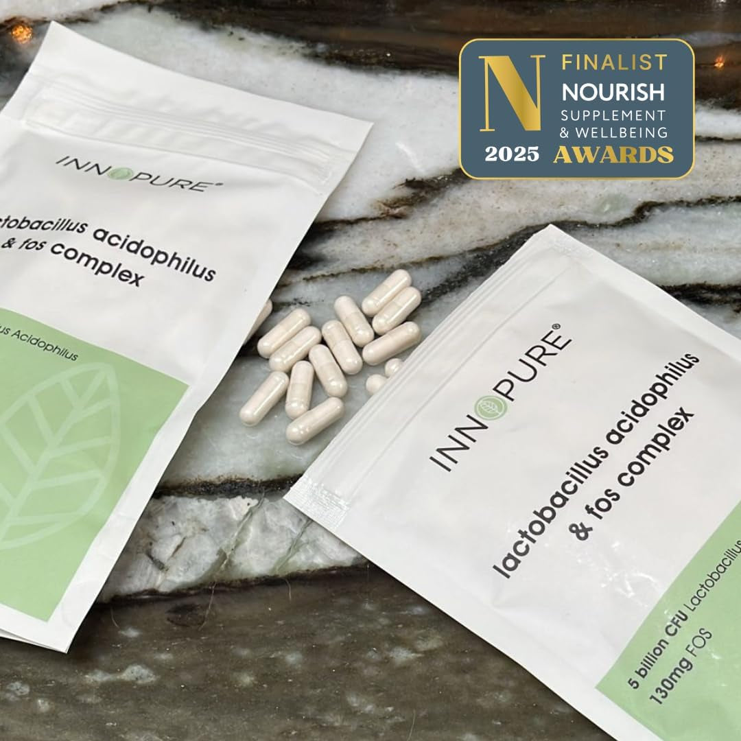 INNOPURE Acidophilus Probiotic & Prebiotic Supplements 120 Capsules (Pure-Fill) No Fillers or Binders - Lactobacillus Acidophilus Complex for Gut & Digestive Health, 5 Billion CFU - UK Made