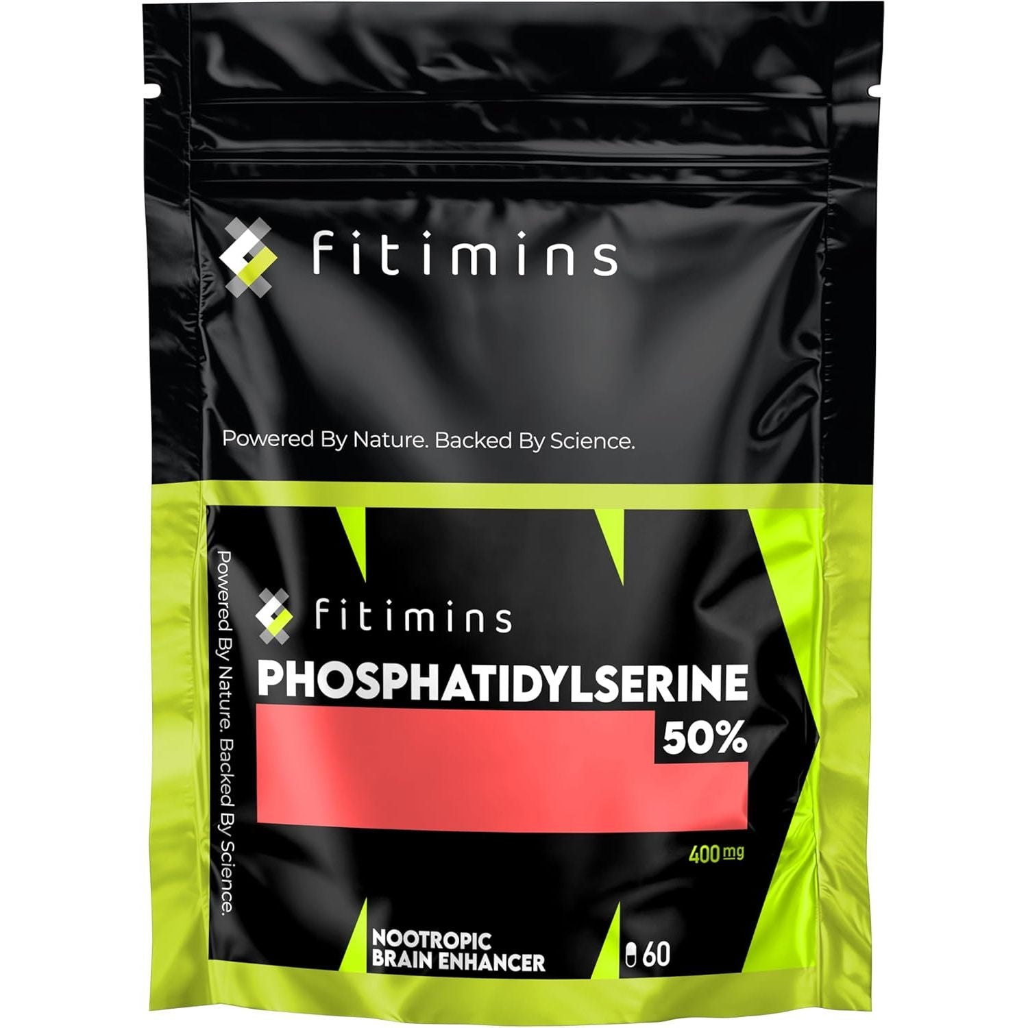 Phosphatidylserine 400Mg | High Strength Nootropic Supplement | 60 Vegan Capsules | 2-Month Supply | Memory, Stress & Anxiety Relief, Concentration & Brain Health Support | Uk-Made | Fitimins