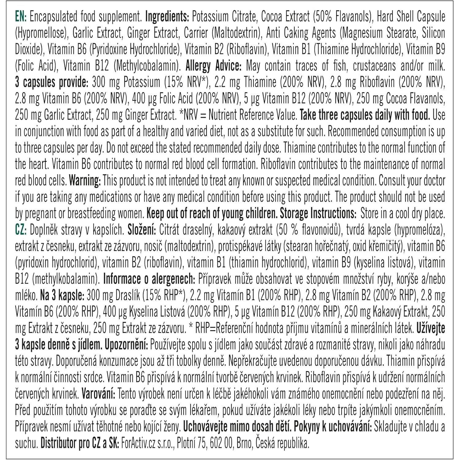 Reflex Nutrition Heart Pro for Blood Pressure and Healthy Cholesterol - Comprehensive Cardio Support with Garlic, Vitamin B12, Potassium, Cocoa, Ginger -Boost Heart Health & Circulation (90 Capsules)