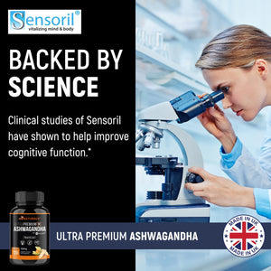 Ashwagandha Sensoril Capsules from Root & Leaf Powder | KSM-66 Alternative | 120 Capsules Made in UK by Minaturals