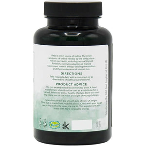 Organic Kelp Supplement 500Mg - Natural Source of Iodine - 120 Vegan Capsules - Non GMO, Made in the UK by G&G Vitamins