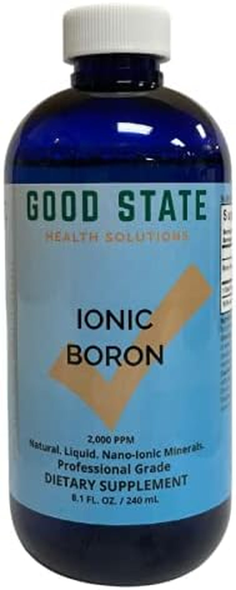 Good State | Liquid Ionic Boron | Dietary Supplement | Great for Enhanced Muscle Coordination | 120 Servings at 5 Mg | 8 Fl Oz Bottle