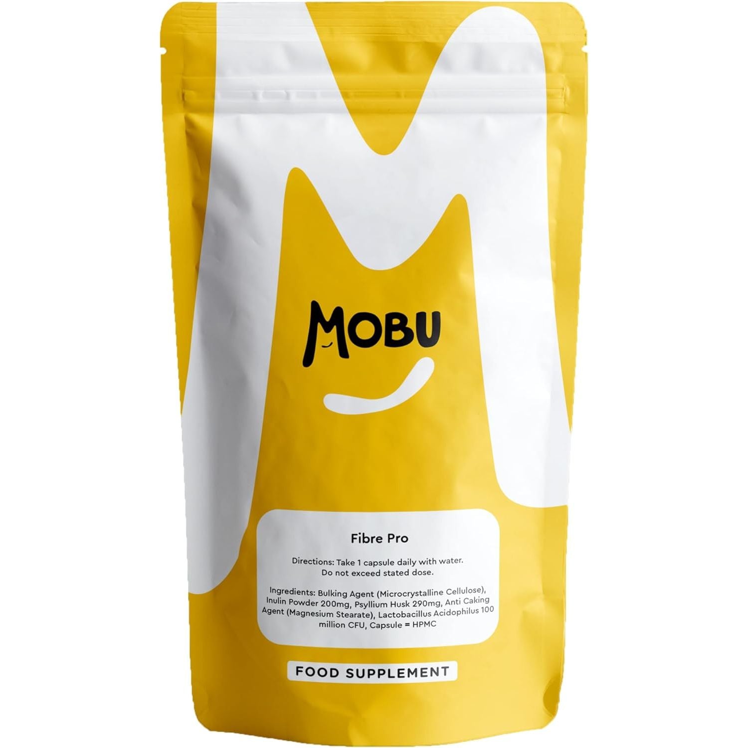 Fibre Supplement with Psyllium Husk, Inulin & Acidophilus – 60 Capsules – Gut Health & Digestion Support – MOBU Fibre Pro UK Made