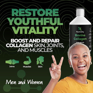 Nutrality Bovine Collagen Sugar Free Liquid | 10,000Mg Type 1 Peptides | Collagen Peptides, Hyaluronic Acid, Biotin | Strawberry Flavour | Healthy Skin, Hair, Nails | 500Ml (1 Bottle)