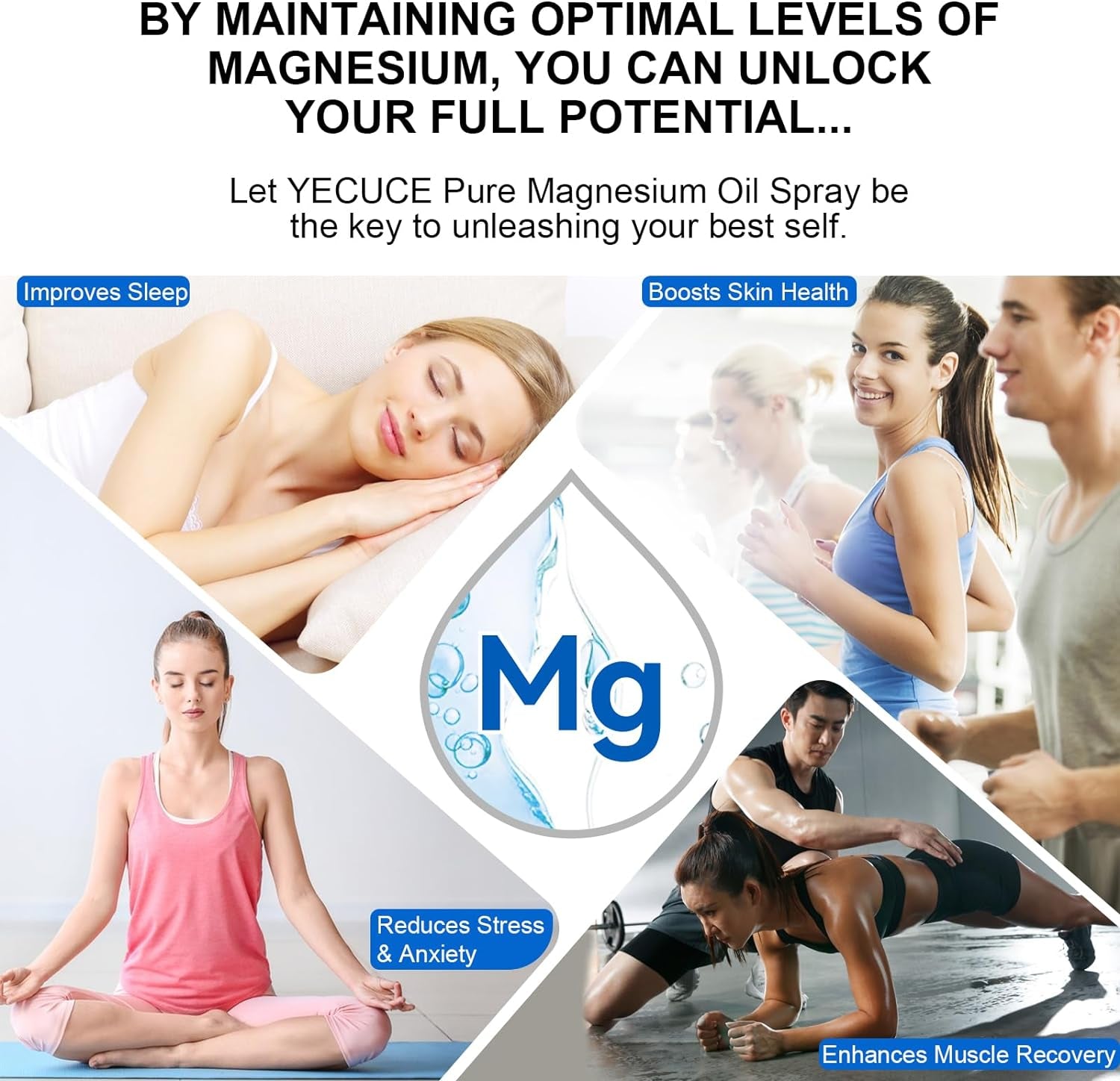 Premium Magnesium Oil Spray - 100% Pure, Natural & Fast-Absorbing Topical Solution for Muscle Relief, Joint Pain, and Relaxation 60ML