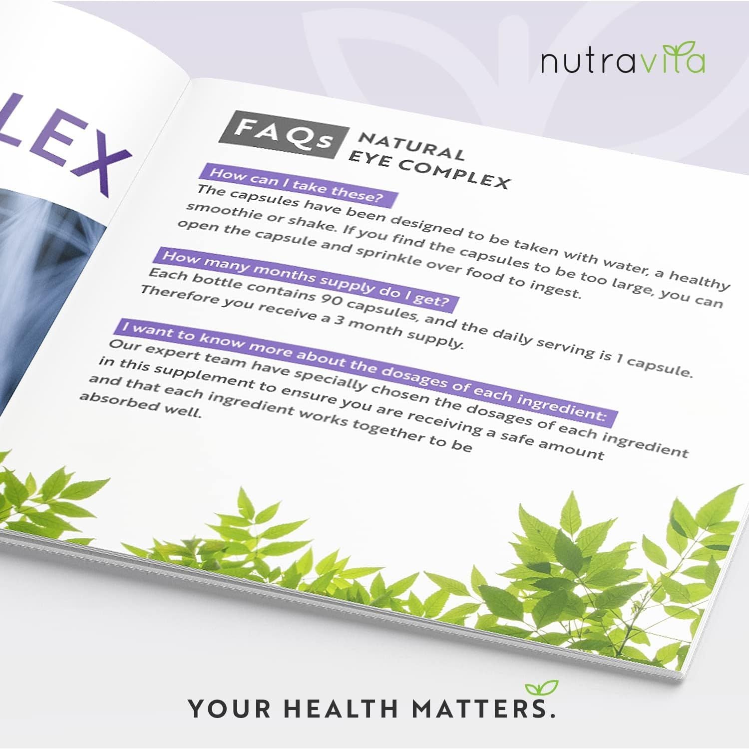 Lutein Natural Eye Supplement – 90 Vegan Capsules - Zeaxanthin, Bilberry Extract, Vitamins A, B12 & Zinc – for Maintenance of Normal Vision – Made in the UK by Nutravita