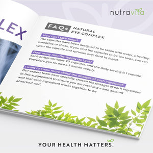 Lutein Natural Eye Supplement – 90 Vegan Capsules - Zeaxanthin, Bilberry Extract, Vitamins A, B12 & Zinc – for Maintenance of Normal Vision – Made in the UK by Nutravita