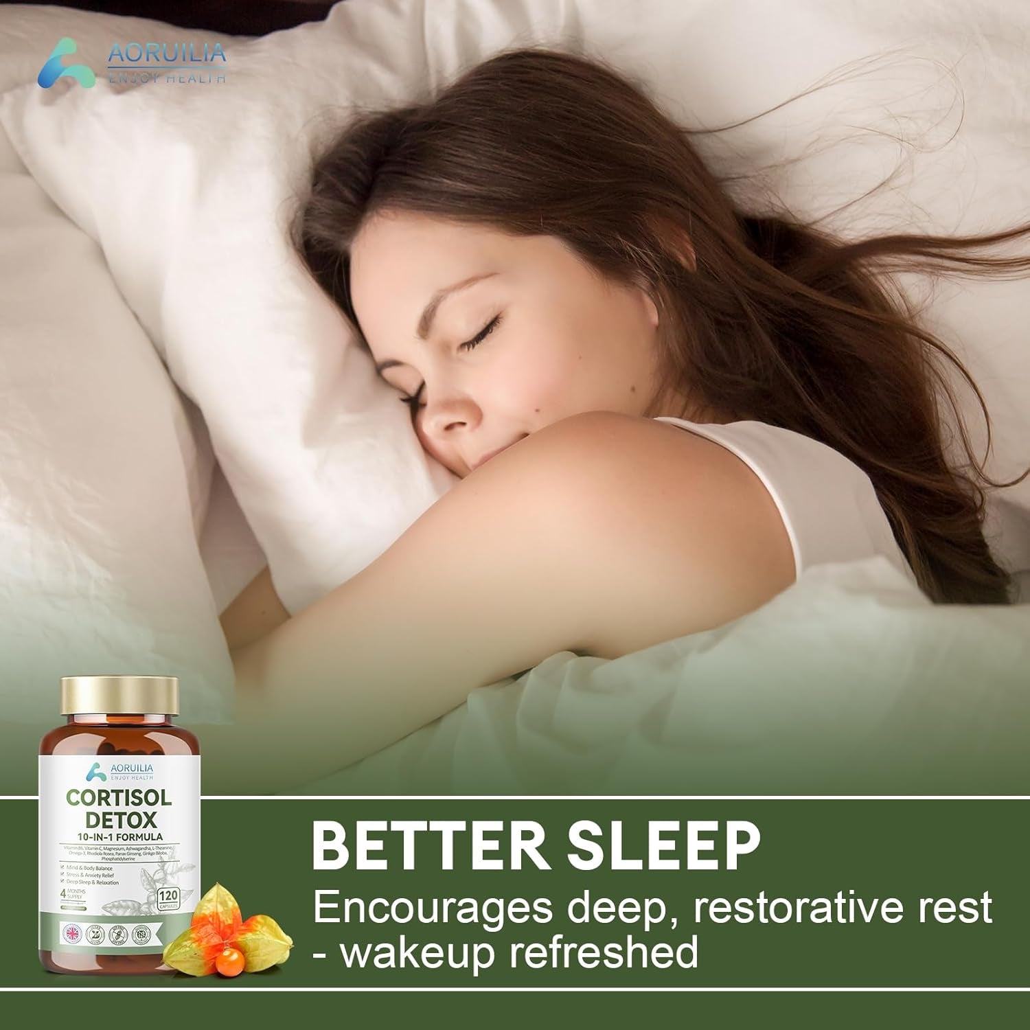 Cortisol Detox, Cortisol Reducing Supplement with 4000Mg High Strength Ashwagandha (From a 200Mg 20 :1 Extract) for Lower Stress & Anxiety, Balance Adrenal Hormones, Reduce Fatigue, 120 Capsules