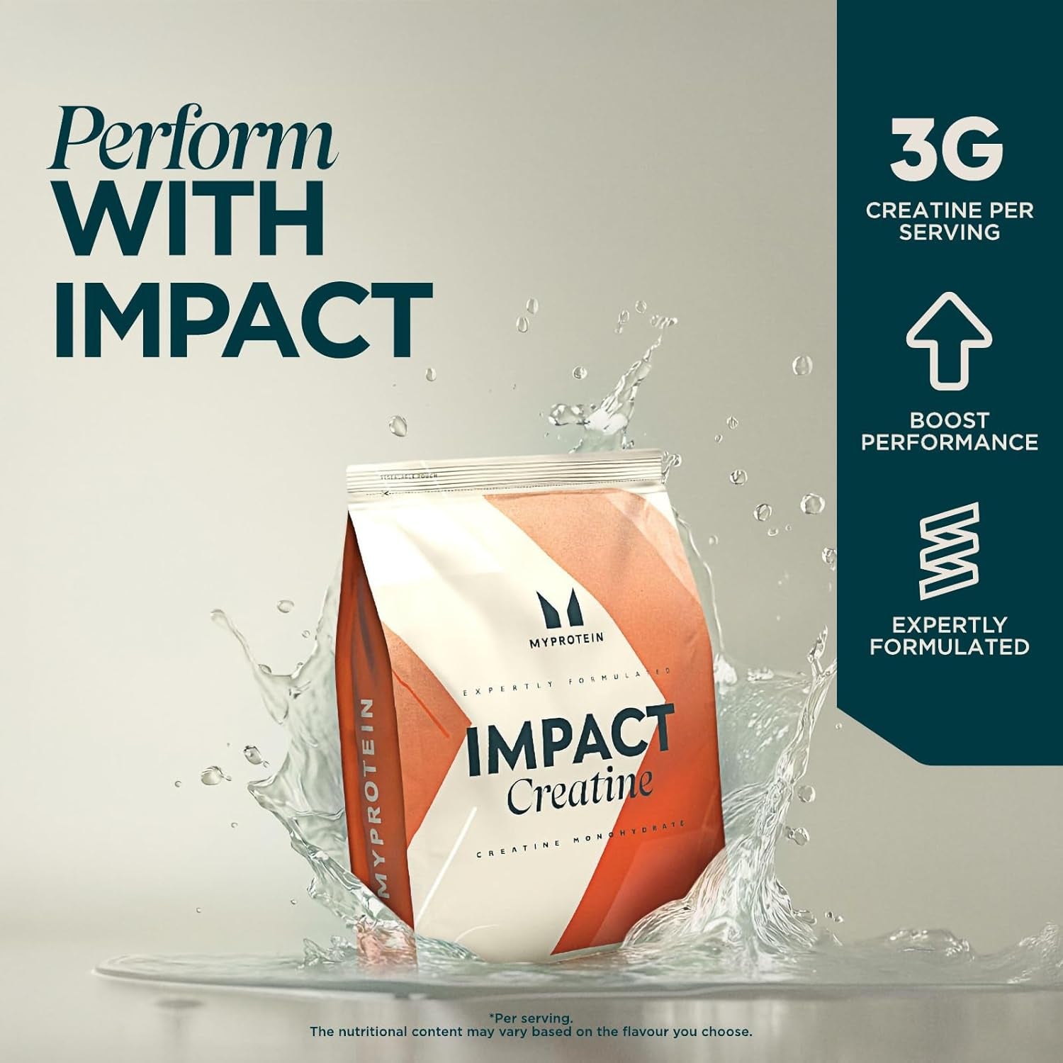 Myprotein Impact Creatine Monohydrate Powder | 250 G | Micronised Creatine for Strength, Power & Muscle Growth | 3 G per Serving | Supports High-Intensity Training & Recovery | Unflavoured