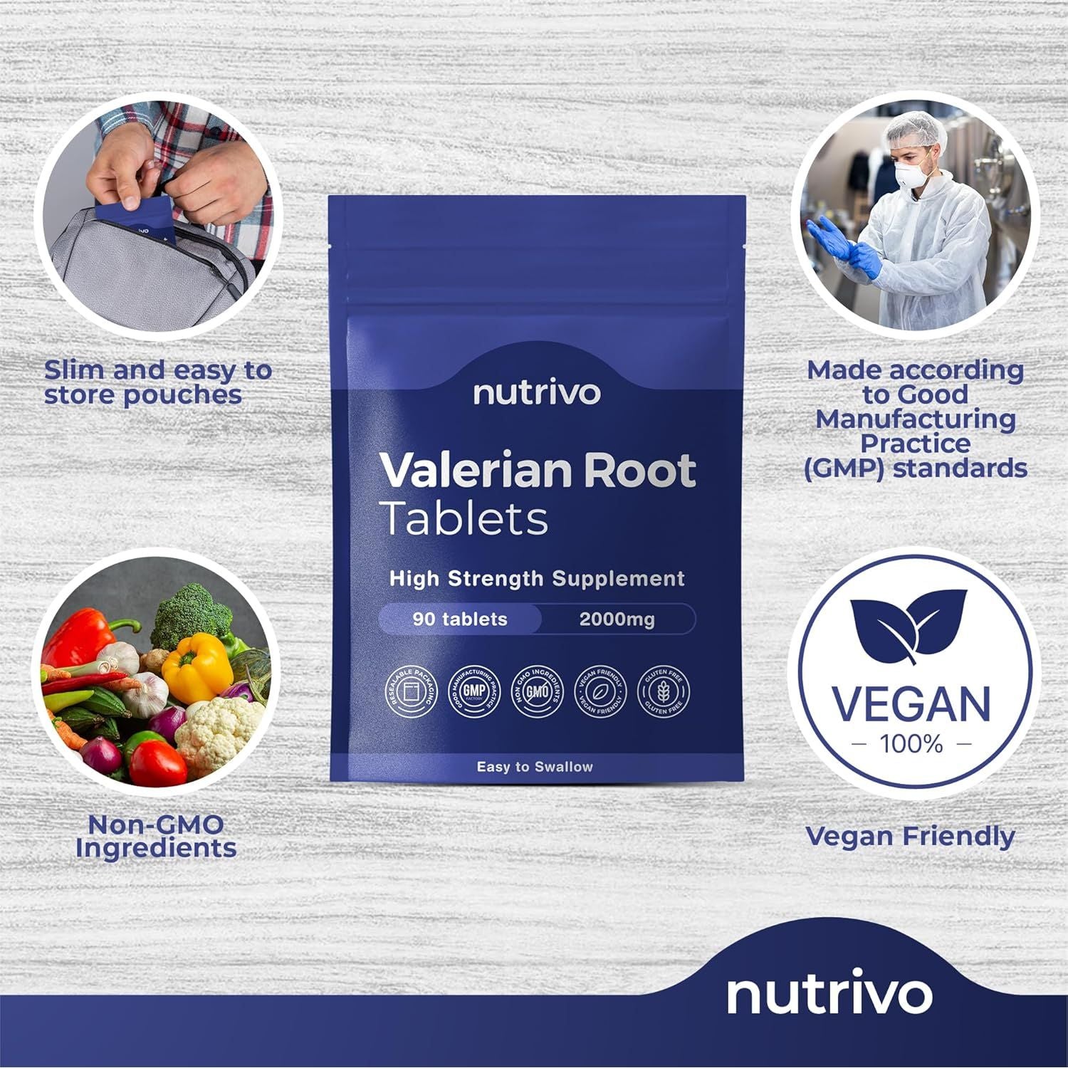 Valerian Root Tablets - 90 Tablets | Good Alternative to Valerian Root Capsules, Valerian Tincture or Valerian Drops | Vegan & UK Made