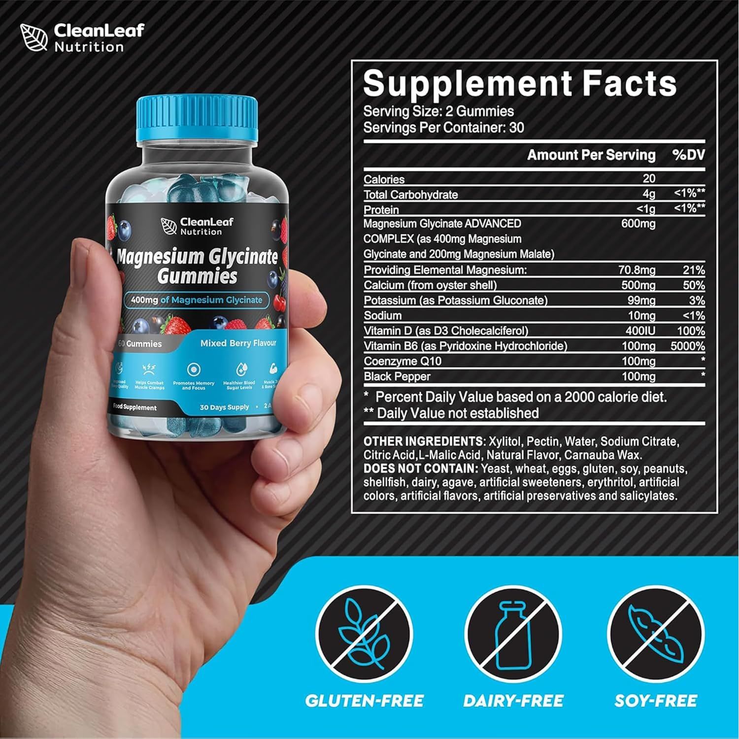 Magnesium Glycinate Twin Pack Gummies - 400Mg High Absorption Formula for Sleep, Stress Relief & Muscle Health - Mixed Berry Flavor, Non-Gmo, 60-Day Supply for Adults