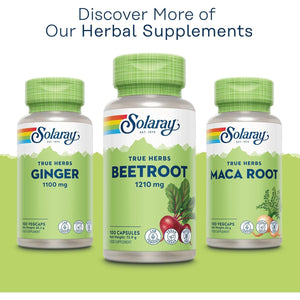 Solaray - Beetroot - 100 Vegan Capsules - Rich in Vitamins & Minerals - Natural Nitric Oxide Booster - Highly Bioavailable Superfood Beet Root Supplement - Non GMO & Lab Verified