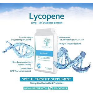 Lycopene 15Mg, 120 Capsules – Special Targeted Release Antioxidant Supplement Support for Healthy Eye Function, Cardiovascular and Prostate Health