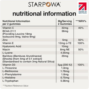 Starpowa Collagen Gummies for Women - Health & Skin Supplements for Healthier Skin, Joints, Hair & Nails - Vitamin C, Hyaluronic Acid & Bamboo Silica - Boosts Collagen Production - Lemonade, 60 Chews