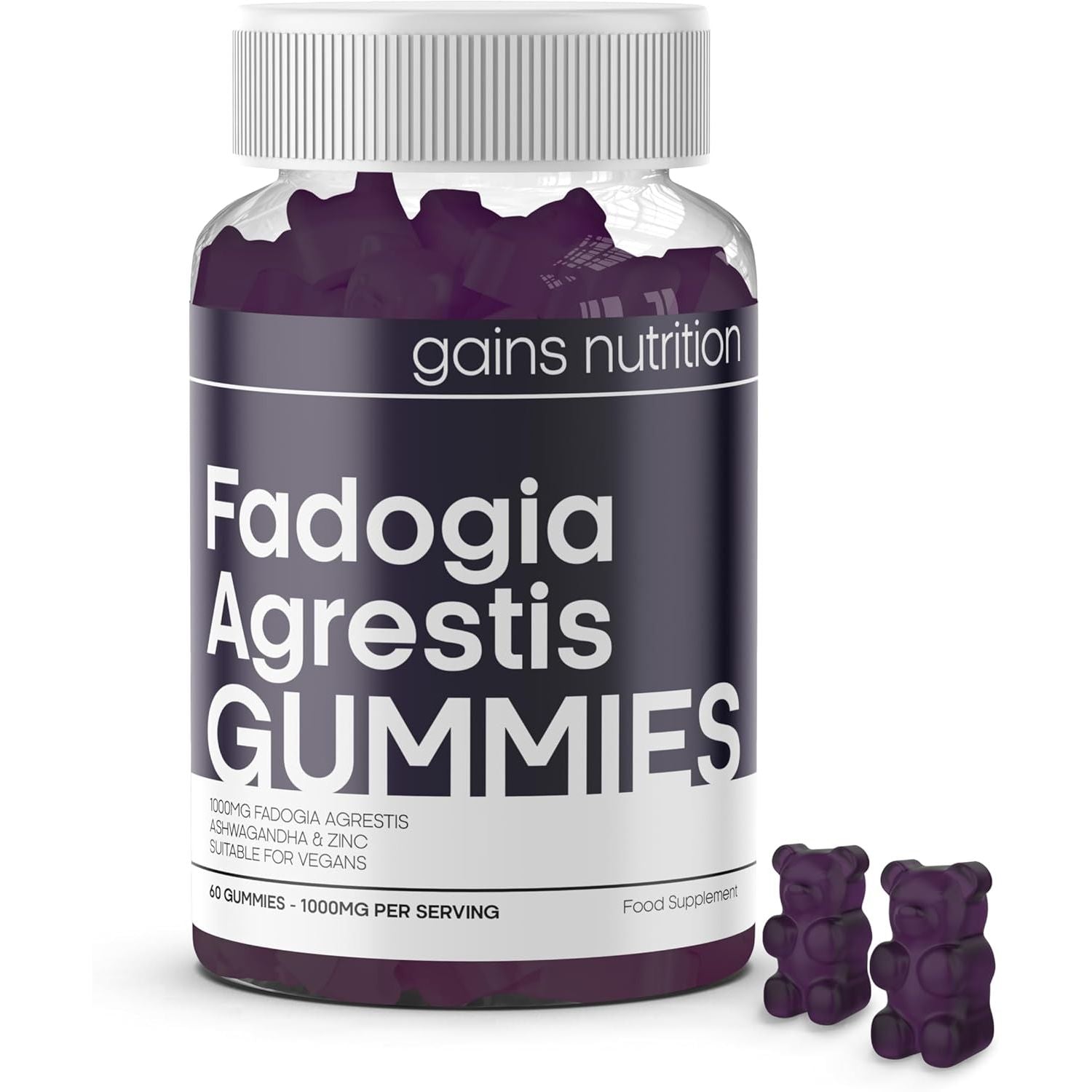 GN Fadogia Agrestis | 60 Fadogia Agrestis Gummies - 1000Mg per Serving with with Ashwagandha & Zinc - High Strength Fadogia-Agrestis Extract | Blueberry Flavour, Non-Gmo & Suitable for Vegans