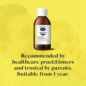 Biocare Children'S Omegacare | Liquid Omega 3 Fish Oil for Heart, Brain & Vision Support | Orange Flavoured - 75Ml