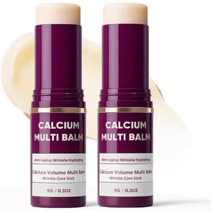 2Pcs Calcium Multi Balm,Calcium Volume Multi Balm,Wrinkle Core Stick,Korean Collagen Moisturing Stick,Anti-Aging, Hydrating, Almond & Vitamin E for Lip Balm Eye Cream Neck