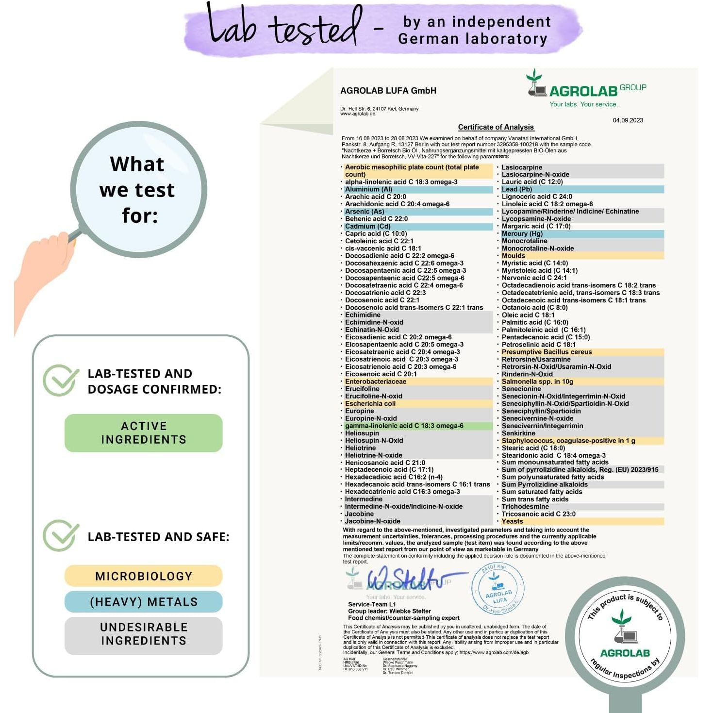 Vegavero Organic Evening Primrose Oil | with Organic Borage Seed Oil | Cold-Pressed | 90 Capsules | NO Additives, Lab-Tested | Rich in Linoleic Acid, Omega 3 & GLA | Vegan