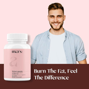 Mars by GHC Fat Burn Capsules – with Psyllium Husk, Moringa & Dandelion Root – Food Supplement (Pack of 1) - 60 Capsules