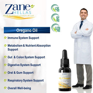 Zane Hellas 190 Mg Oregano Oil-164 Mg Carvacrol per Serving-4 Drops Daily. 100% Greek Undiluted Oil of Oregano. 86%-90% Min Carvacrol. Probably the Best Oregano Oil in the World. 0.5 Fl. Oz.- 15Ml.