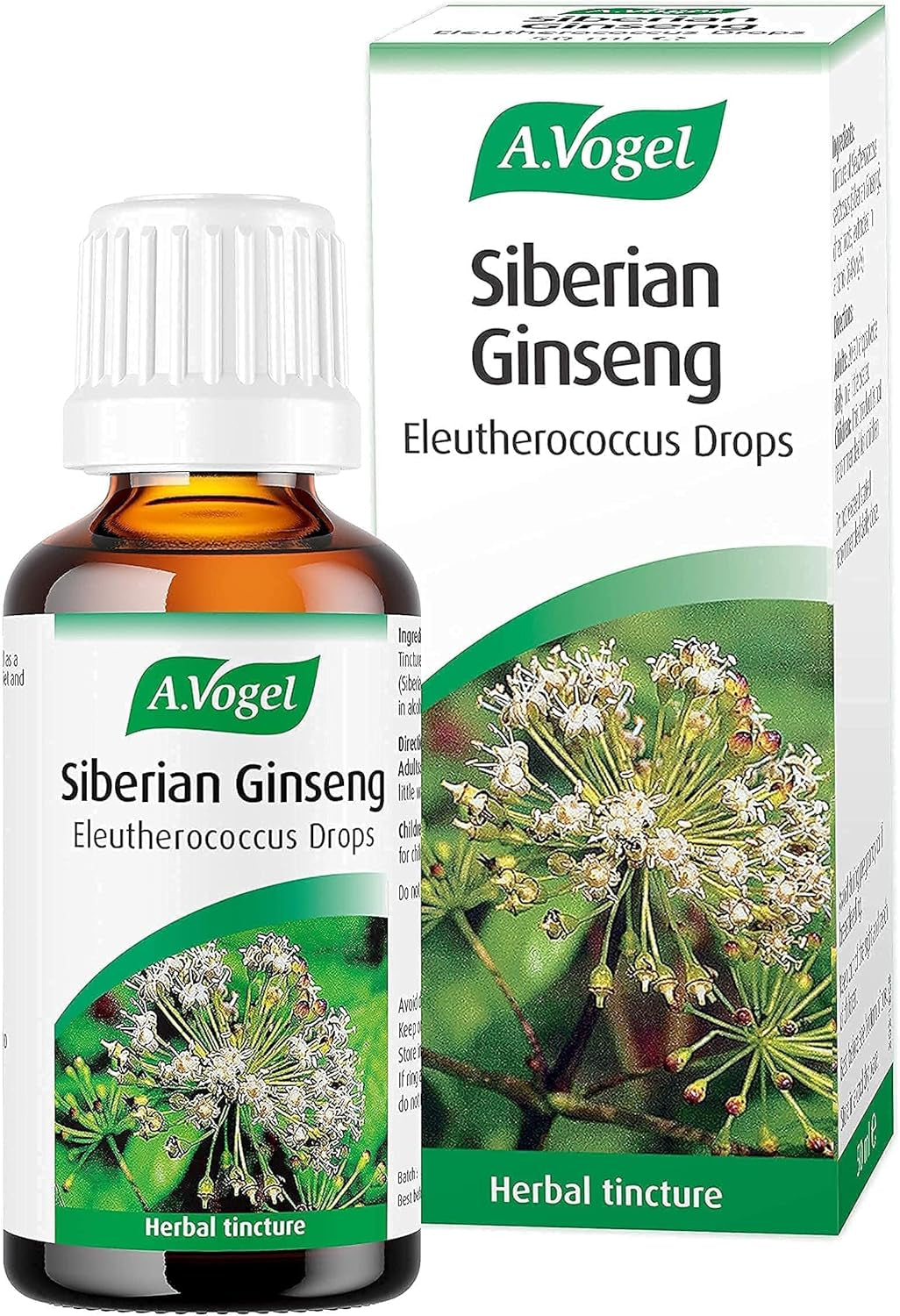 A.Vogel Siberian Ginseng Eleutherococcus Drops | Herbal Food Supplement | Made from Siberian Ginseng Root | Suitable for Vegans | 50Ml