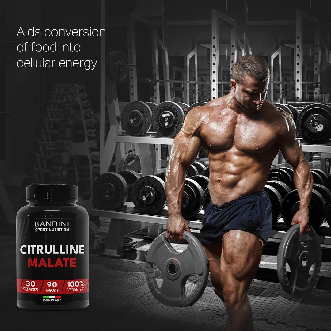 Bandini® CITRULLINE Malate 90 Tablets 3000 Mg per Daily Dose - Extra-High Dosage (1 Month Coverage) - 100% Vegan L-Citrulline from Fermentation - Citrullin for Athletes and Bodybuilders