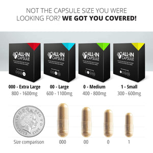 ALL-IN Capsule Filling Machine for Size 00 - Make Your Own Capsules Now Easier and Faster - Use with Empty Gelatin or Vegetarian Caps - Clear Illustrated Instructions with Video