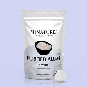 Mi Nature Alum Powder Potassium (Fitkari/Phitkari) -100% Natural Skincare for Acne, Odor Control & Water Purification Face Mask for |Pore Refining 227G |Face Pack Powder |Cruelty-Free