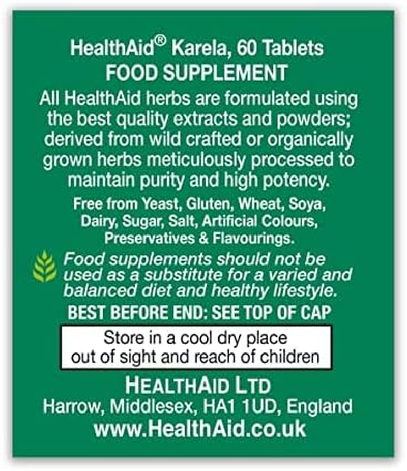 Healthaid Karela Extract Pack of 4 X 60 Vegan Tablets (240 Tablets)