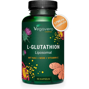 Vegavero L-Glutathione Complex | with Glycin, Pureway-C® Vitamin C Liposomal and MSM | NO Additives | Vegan | 90 Capsules