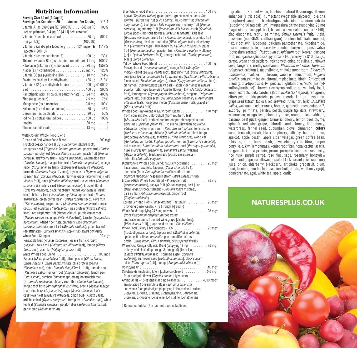 Naturesplus Source of Life Gold Liquid - High Potency Whole Food Multivitamin and Mineral - Energy Boost, Immune Support - Vegetarian, Gluten Free - 887Ml