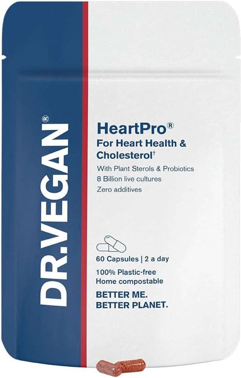 Heartpro Plant Sterols | 8 Billion Live Cultures | for Heart Health and Cholesterol | 60 Vegan Capsules | Two-A-Day | DR.VEGAN