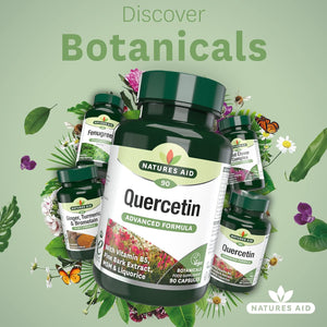 Natures Aid Quercetin Formula – Immune Support Supplement with Vitamin C, B5, MSM, Pine Bark & Liquorice – Supports Energy & Wellbeing High Strength Antioxidant – 90 Vegan Capsules