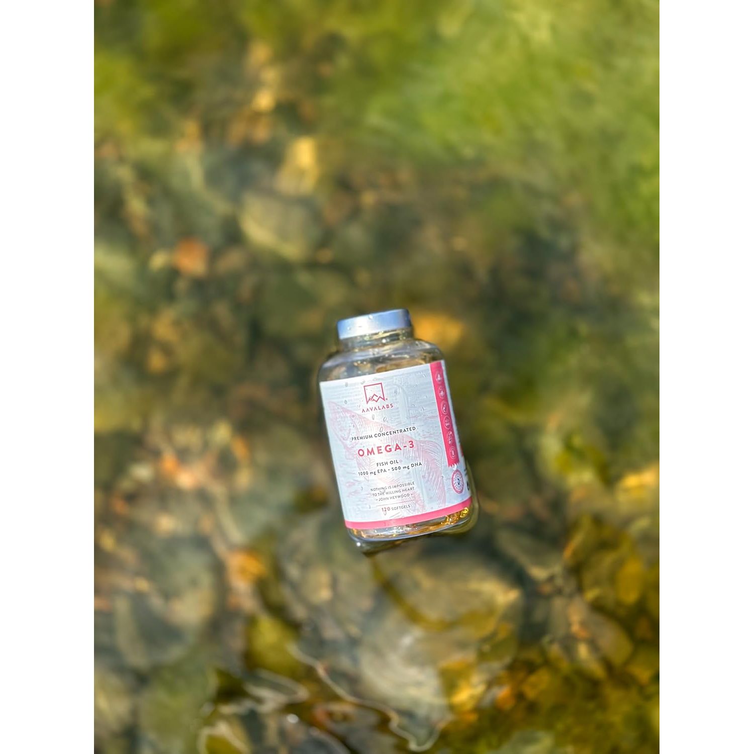 AAVALABS Omega 3 Fish Oil 2000Mg per Daily Dose (2 Softgels) - 1000Mg EPA + 500 Mg DHA per Dose - High Strength Omega 3 Fatty Acids Supplements - Molecularly Distilled - 120 Capsules - 60 Days Supply