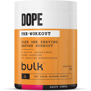 Bulk Dope Pre-Workout Powder | Fruit Punch | 3G Creatine per Serving | 200Mg Caffeine | Citrulline Malate & Arginine AKG | Beta-Alanine | Energy, Focus & Performance | 510G Supplement