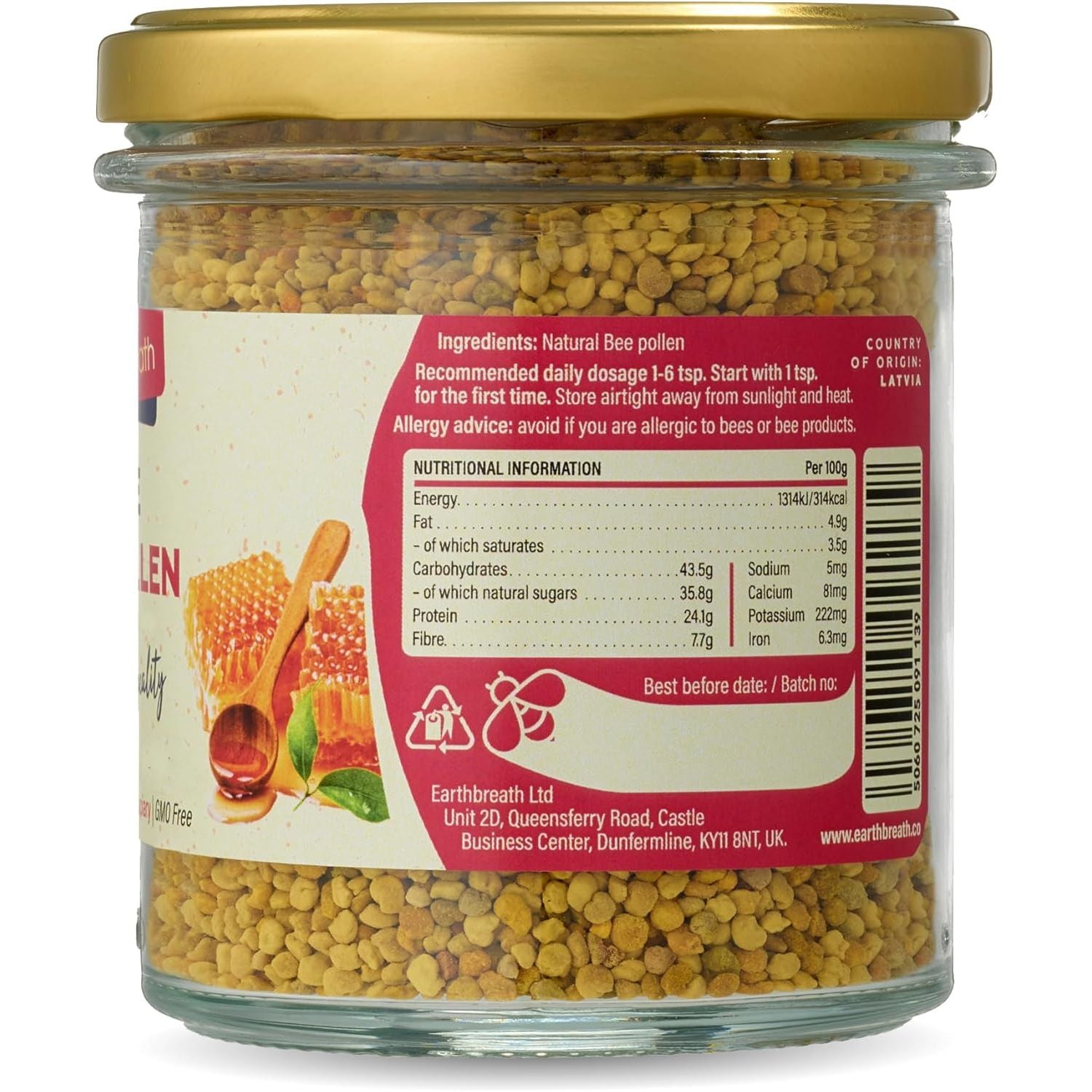 Earthbreath Bee Pollen Granules 400Gr (2X200Gr)– 100% Raw & Natural – Sustainably Harvested – Rich in Natural Goodness – No Artificial Additives