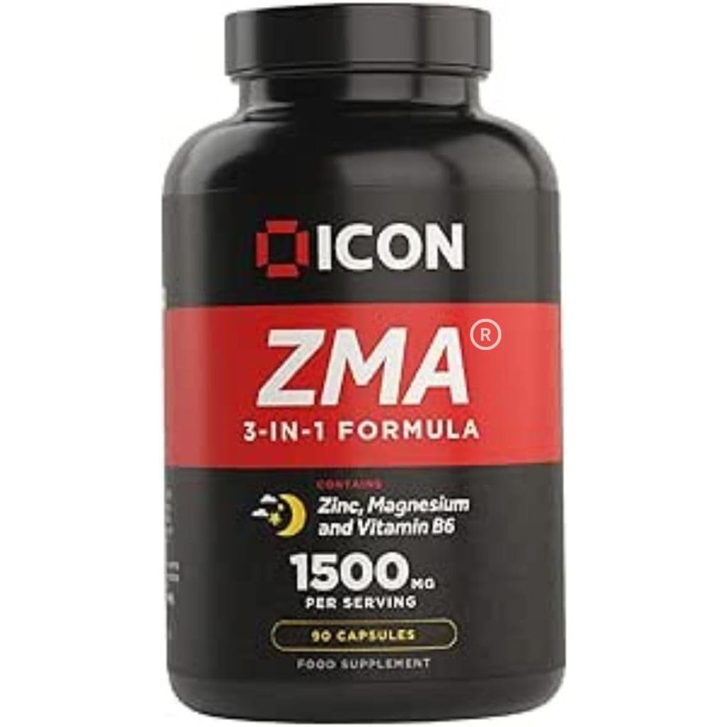 ICON Nutrition ZMA Supplement - 1500Mg per Serving, Sleep Vitamin Supplement, 3-In-1 Formula, Better Sleep Performance, Muscle Strength, Zinc, Magnesium and Vitamin B6-90 Tablets (1 Month Supply)