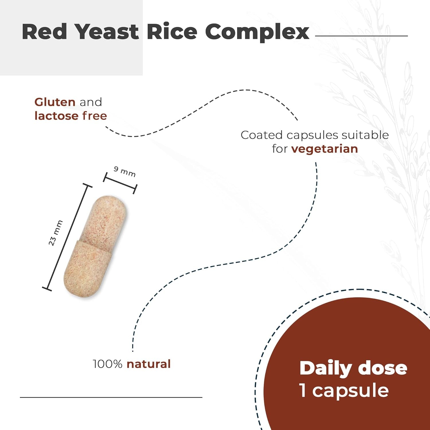 RED Yeast Rice Complex - Cholesterol Lowering Supplement - Monacolin K 2,9Mg & Q10 30Mg - Red Yeast Extract Gluten Free - 90 Vegan Capsules Nutralie