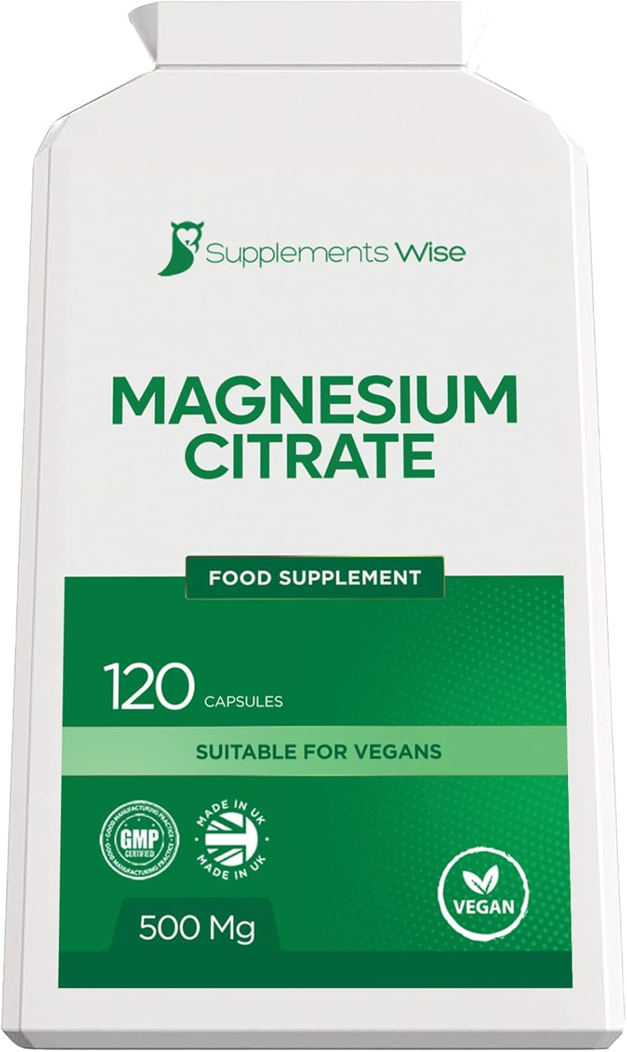 Magnesium Citrate Capsules - Restless Leg Syndrome Relief - Premium Supplement for Women or Men - One a Day Magnesium Citrate Tablets - 120 X 500Mg