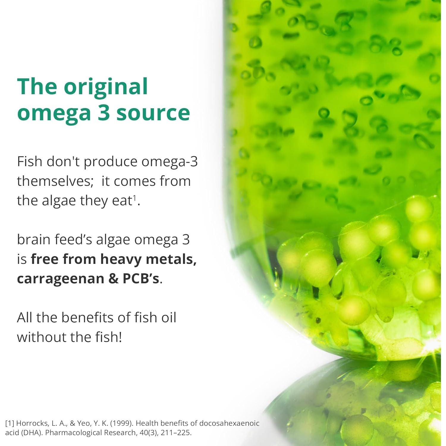 Omega 3 DHA 550Mg per Capsule for Brain & Eye Health (60) | 1-A-Day | Vegan Omega 3 Algae Oil | High DHA Supplements | Double Concentrated Algae Omega 3 Vegan DHA | 2 Month Supply