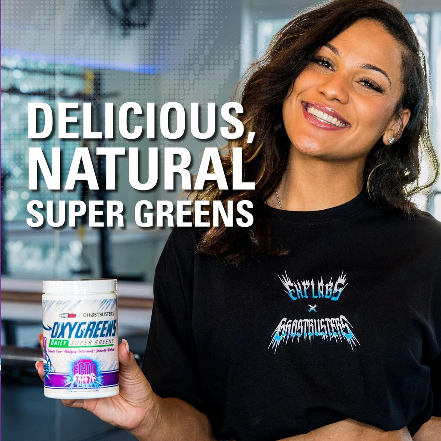 Ehplabs X Ghostbusters Frozen Empire: Oxygreens Super Greens Powder Superfood - Spirulina & Greens Supplement W/Prebiotic Fibre, Antioxidants & Immunity Support. Ecto Freeze (Grape Lollipop) 30 Serve