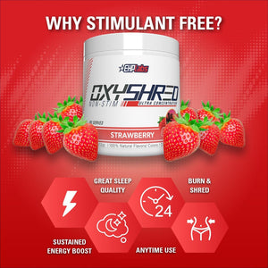 Ehplabs Oxyshred Non-Stimulant Shredding Supplement - Promotes Shredding, Energy Booster, Pre-Workout, Mood Booster - Strawberry Sunrise, 60 Servings