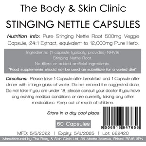 Stinging Nettle Root Extract Capsules 12,000Mg, Genuine Strong Vegan Natural 60 Capsules 1 Month Supply Resealable Packing Health Muscle & Joints