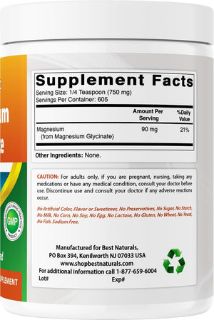 Best Naturals Magnesium Glycinate Powder - 1 Pound (1 LB (Pack of 2))