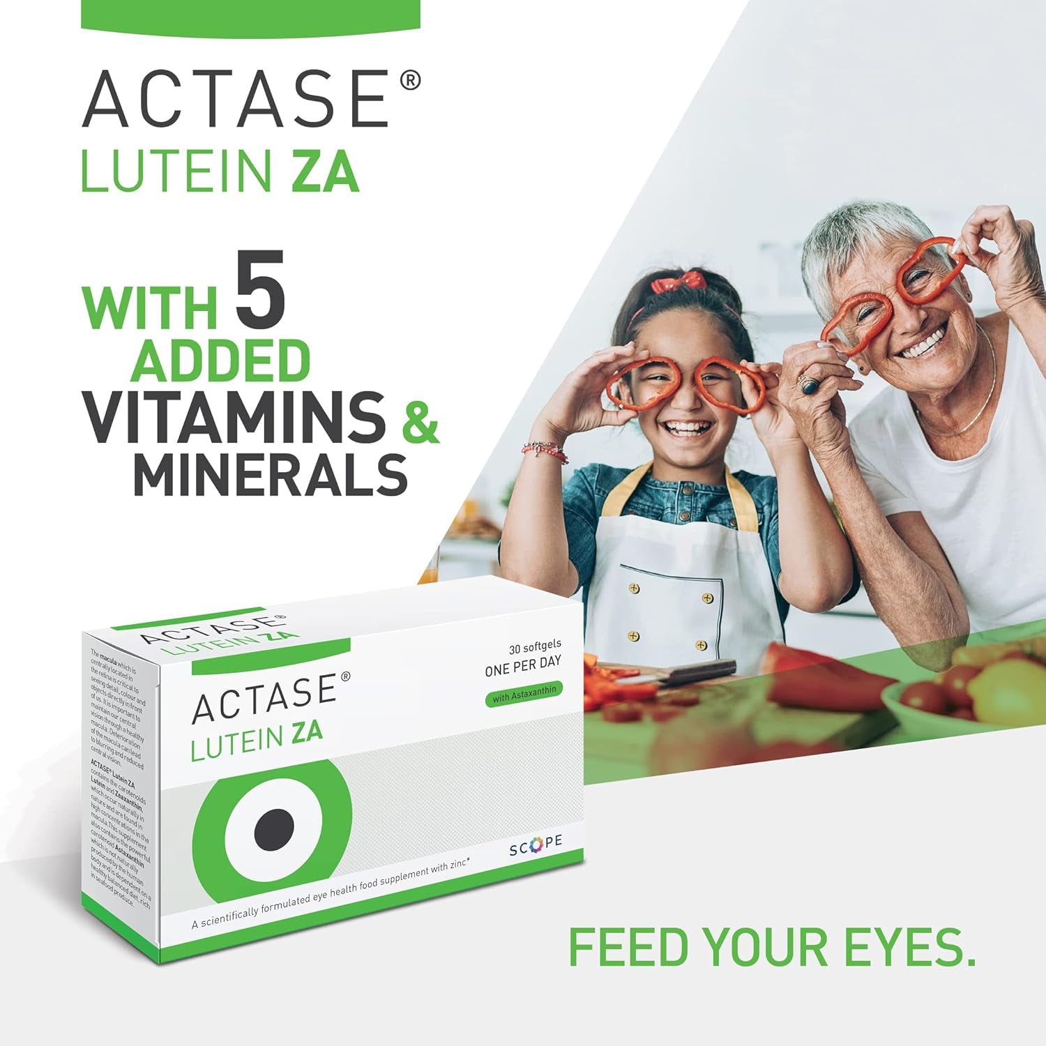 Actase ZA - Double Pack - Scientifically Formulated Lutein and Zeaxanthin Eye Care Supplement with Added Vitamins to Maintain Healthy Vision - 2X30 Softgels