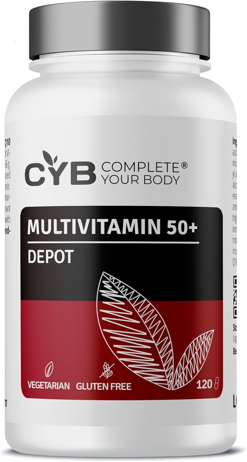 A-Z 50+ Premium Multivitamin & Mineral Tablets with Lutein & Coenzyme Q10 – Complete One-A-Day Formula with All Essential Vitamins & Minerals plus Lutein & Coq10 – Daily Supplement for Adults over 50